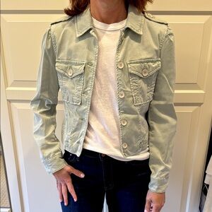PAIGE Cropped Pacey Jacket in Vintage Salty Sea